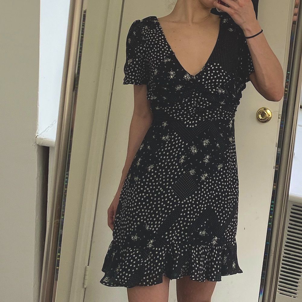 F21 Floral Ruched Mini Dress